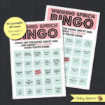 50 X Wedding Speech Bingo Game Printable Sheets Best Man bestmanspeech
