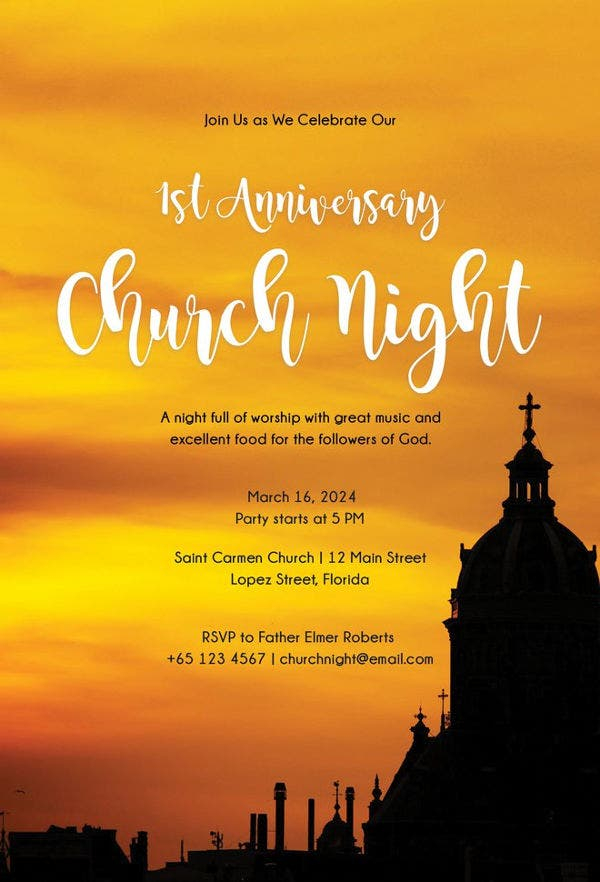 7 Church Invitation Samples Word PSD AI Vector EPS Free