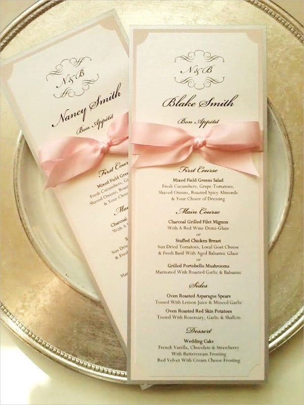 7 Wedding Reception Program Templates PSD Vector EPS AI