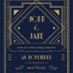 9 Art Deco Wedding Invitations PSD AI EPS Word Free Premium