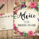 Advice For The Bride To Be Advice For The Newlywed Printable Bohemian
