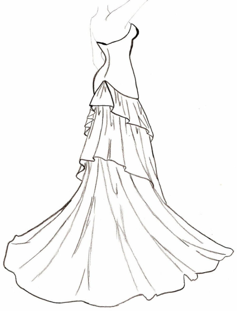 Best Wedding Dress Outline 10120 Clipartion