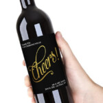 Black Gold Wine Bottle Labels Customized Bridal Shower Wedding