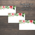 Blank Name Tag Template Floral Name Tags Floral Wedding Etsy