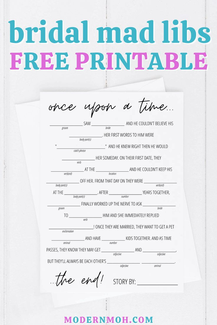 Bridal Shower Mad Libs Free Printable Free Bridal Shower Games Bridal Shower Mad Libs Free Printable Free Bridal Shower Games