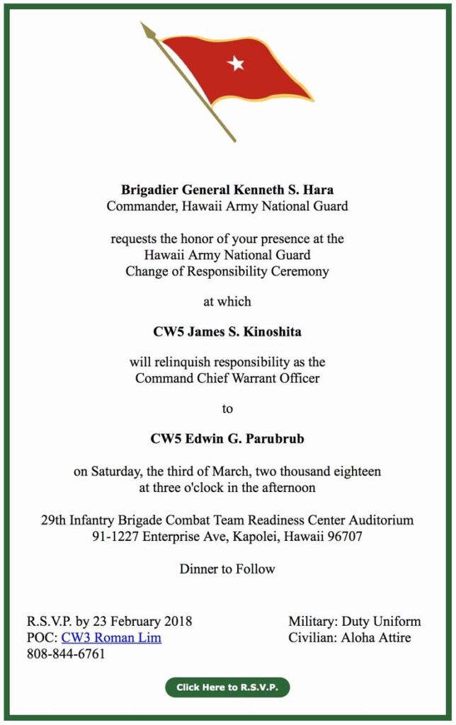 Change Of Command Invitation Unique Hiarng Ccwo Change Of 