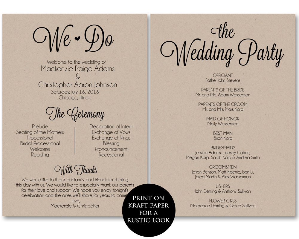 Cheap Wedding Day Programs Thisiscdesign