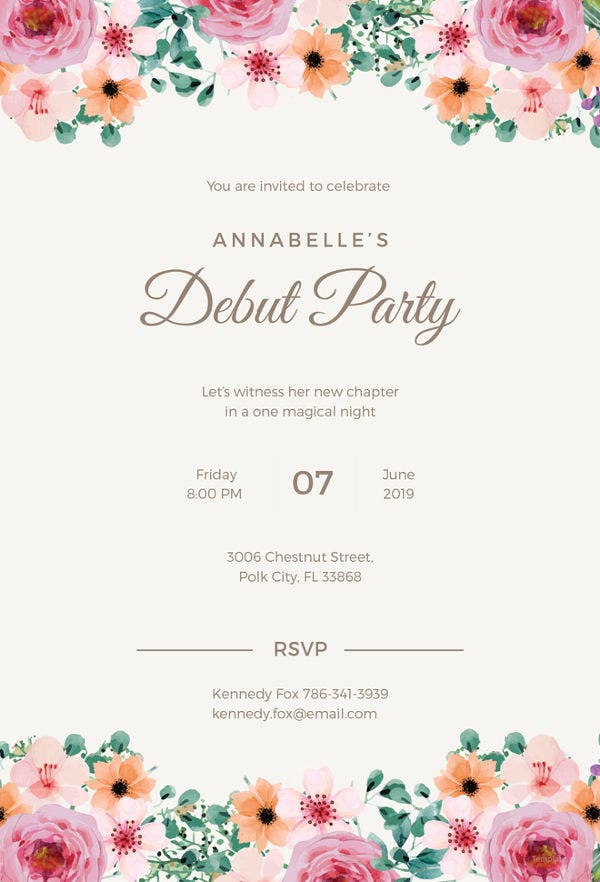 Debut Invitation Template 28 Free Word PDF PSD Format Download 