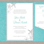 DIY Custom Wedding Invitation Suite Beach Sea Shells Design Etsy