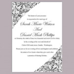 DIY Wedding Invitation Template Editable Word File Instant Download