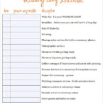 DOC PDF PSD Free Premium Templates Wedding Day Schedule