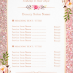 Eye Catching Salon Menu 20 Free Templates In PSD AI Free