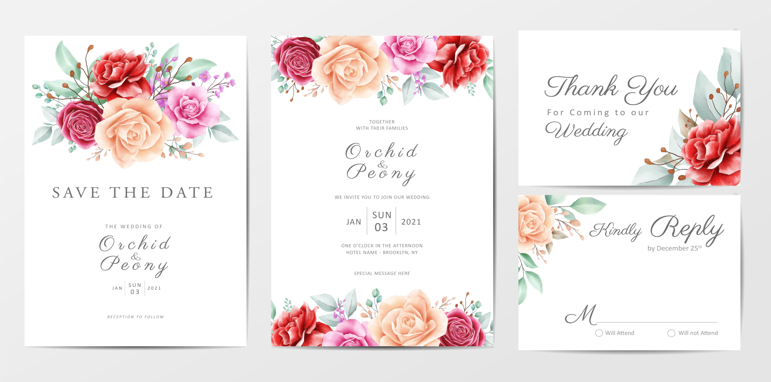 Floral Wedding Invitation Cards Template Set 673328 Vector Art At Vecteezy Floral Wedding Invitation Cards Template Set 673328 Vector Art At Vecteezy