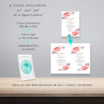 Floral Wedding Invitation Template Printable Invitation With Flowers