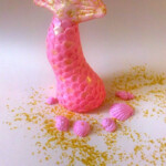 Fondant Edible Mermaid Tail 3D Cake Topper PInk Gold Ariel