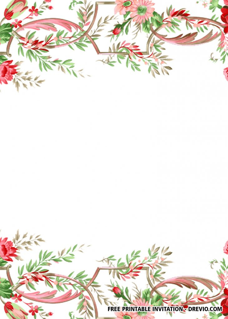 FREE Floral Wedding Invitation Templates DREVIO
