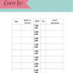 FREE Printable Guest List Template Customize Online