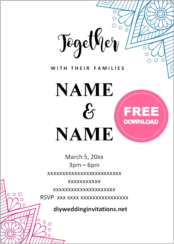 Free Printable Indian Wedding Invitations Templates Wedding Invitations