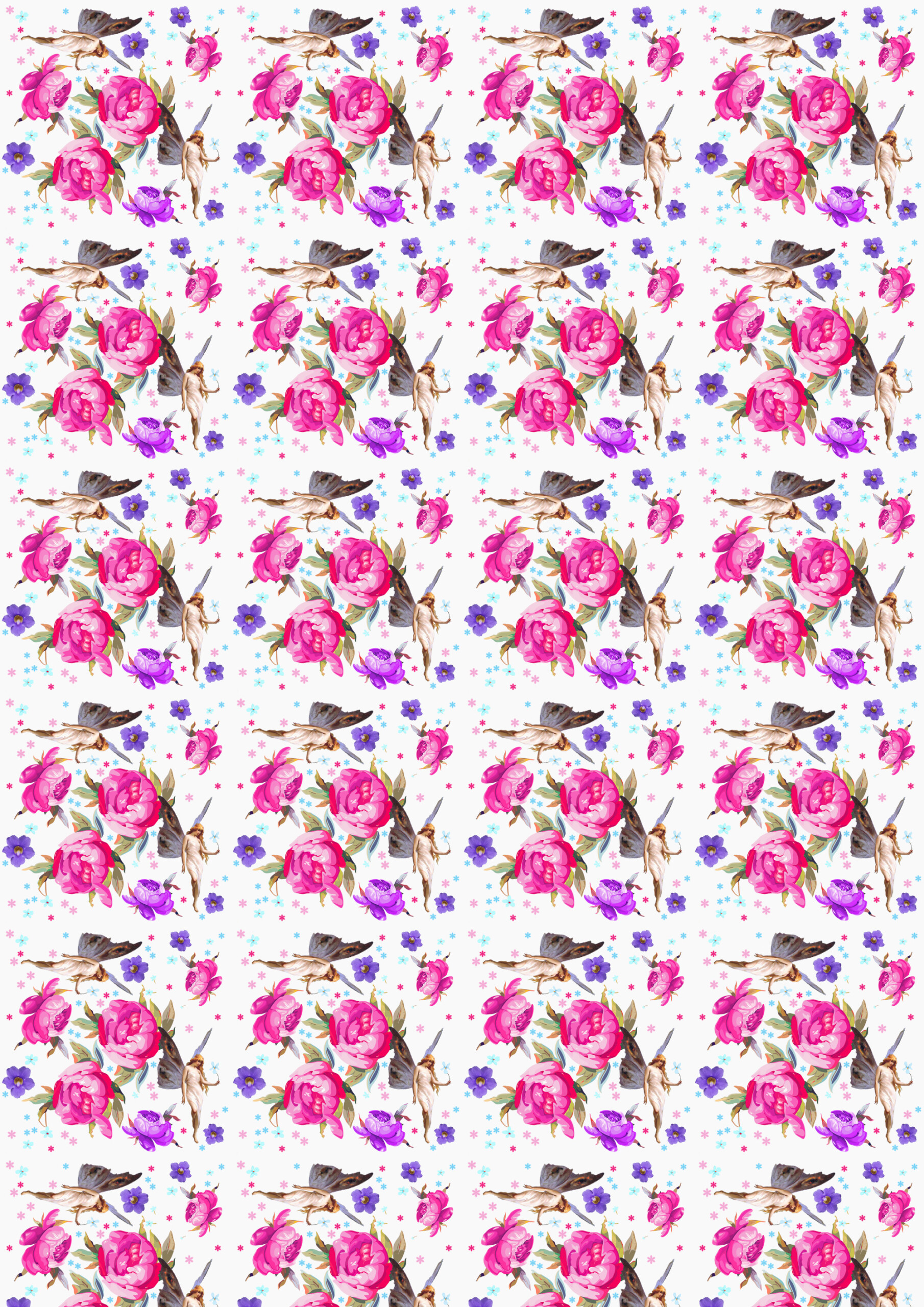 Free Scrapbook Paper Garden Flower Fairies Large Rooftop Post