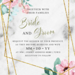 Free Watercolor Rose Wedding Invitation Templates For Word FREE