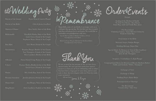 Free Wedding Program Templates 9 Free PSD Vector AI EPS Format 