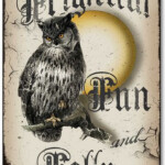 Frightful Fun Folly Owl Halloween Wall Plaque Fairy freckles