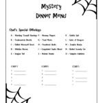 Halloween Mystery Dinner Menu