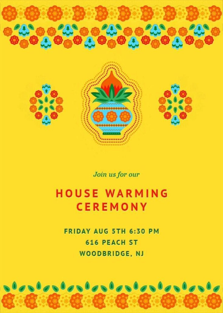 House Warming Ceremony Invitation Unique Housewarming Traditional 