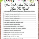 How Well Does The Bride Know The Groom Game Bridal Shower Planning
