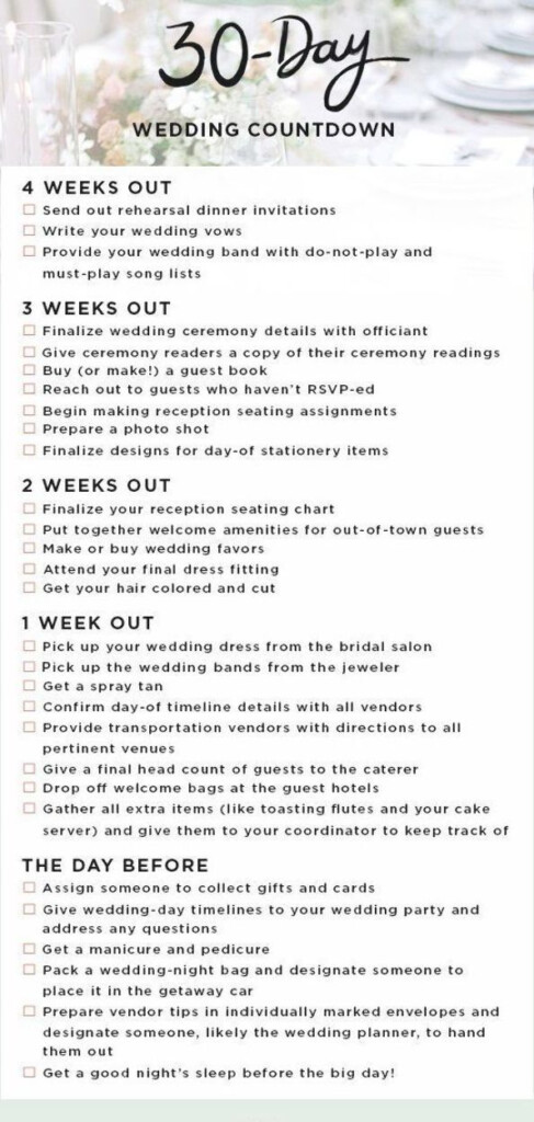 Martha Stewart Weddings Has Created A Printable Checklist For The 