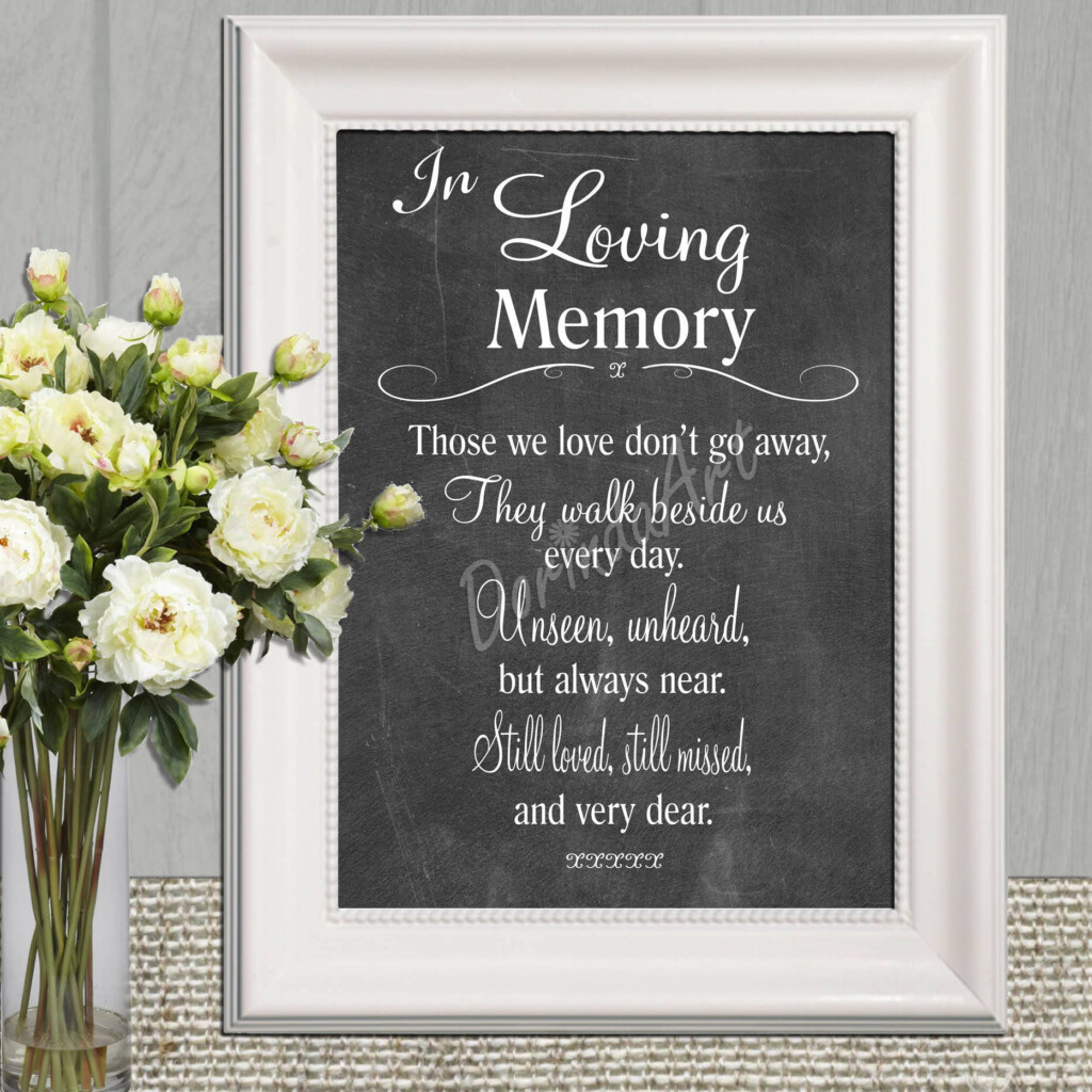 Memorial Sign Printable In Loving Memory Print Wedding