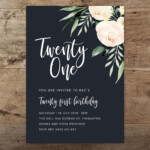 Navy Blush Birthday Invitation All Ages Etsy By Rachel Vanderzon