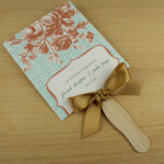 Paddle Fan Wedding Program Template Vintage Floral Clover