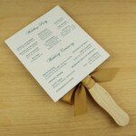Paddle Fan Wedding Program Template Vintage Floral Clover