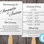Printable Wedding Program Fan Template Fan Wedding Program Template