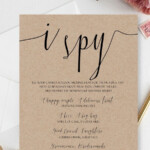 Rustic I Spy Game 5x7 Wedding Table Games Reception Etsy Wedding