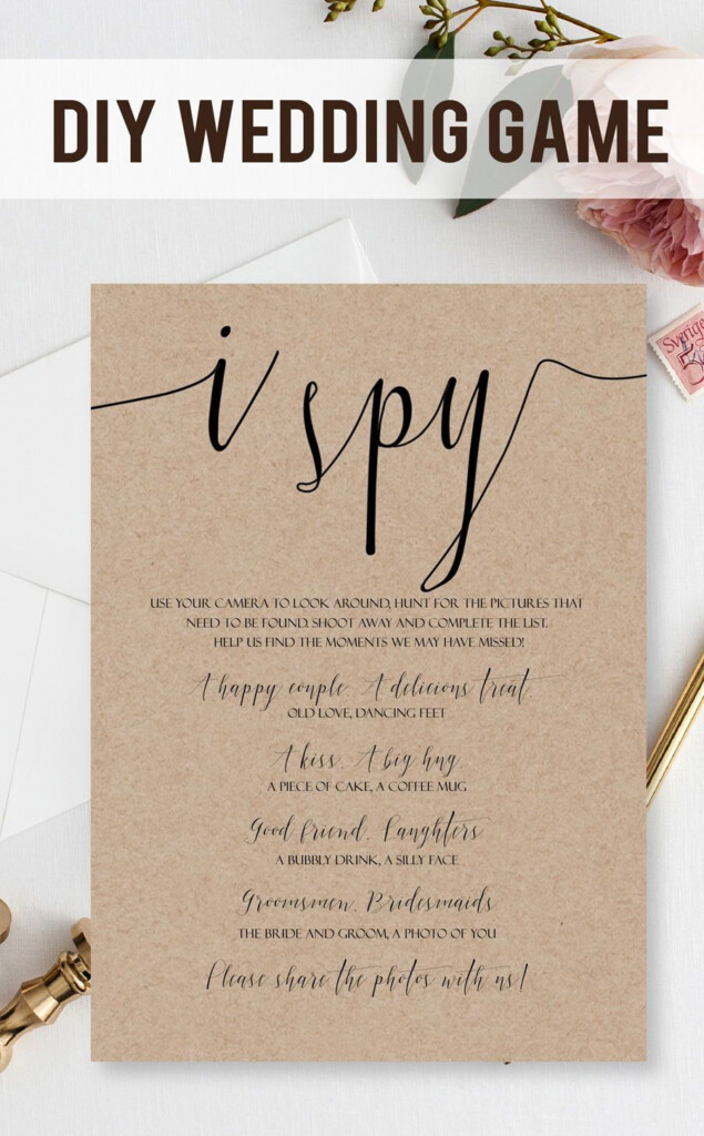 Rustic I Spy Game 5x7 Wedding Table Games Reception Etsy Wedding 