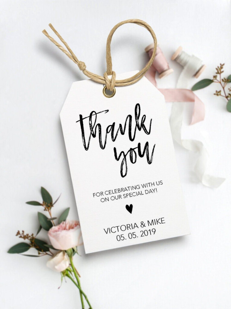 Rustic Thank You Tags Modern Minimalist Welcome Tag Wedding Favor Tag 