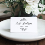 Rustic Wedding Place Card Template Printable Modern Calligraphy Escort