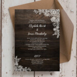 Rustic Wood Lace Wedding Invitation From 1 00 Each