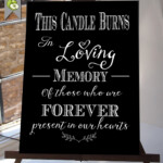 This Candle Burns In Loving Memory Wedding Sign Memorial