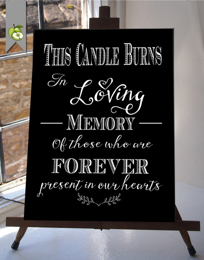 This Candle Burns In Loving Memory Wedding Sign Memorial