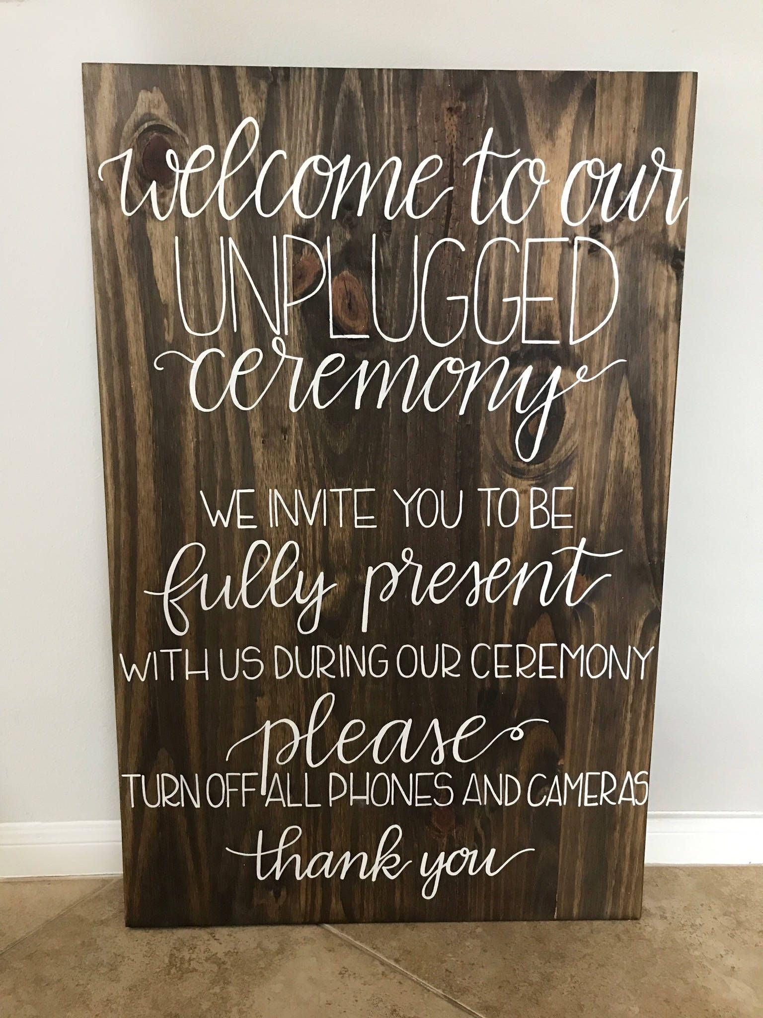 Unplugged Ceremony No Cell Phone Sign Wood Wedding Sign Wedding Unplugged Ceremony No Cell Phone Sign Wood Wedding Sign Wedding