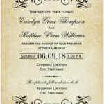 Vintage Rustic Black Flourish Parchment Wedding Invitation Zazzle