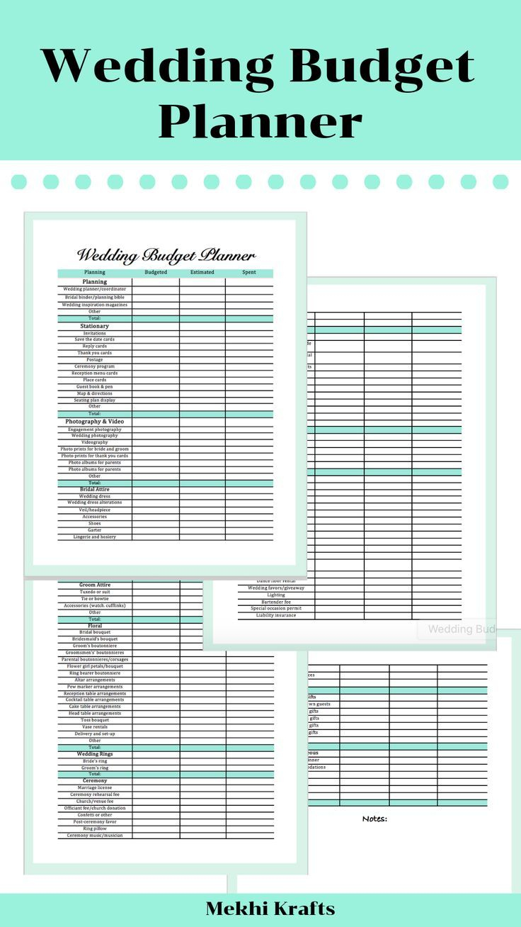 Wedding Budget Planner Printable Instant Download Etsy Wedding Wedding Budget Planner Printable Instant Download Etsy Wedding