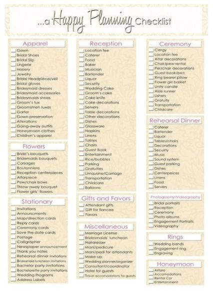 Wedding Checklist Short Engagement Brides 30 Ideas Ultimate Wedding 