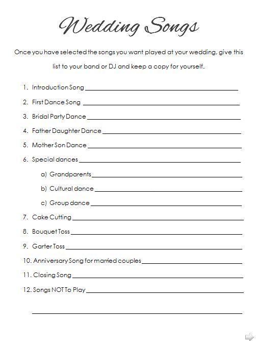 Wedding Dj Worksheet And Checklist Worksheet Wedding Dj Worksheet And Checklist Worksheet