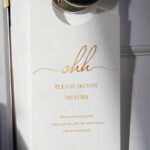 Wedding Door Hanger Shh 2 Sided Gold Template The Stationery
