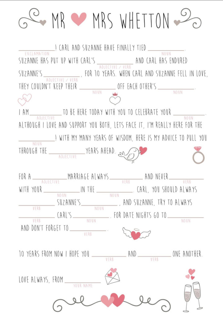 Wedding Mad Libs Wedding Mad Libs Wedding Games Wedding Reception Fun