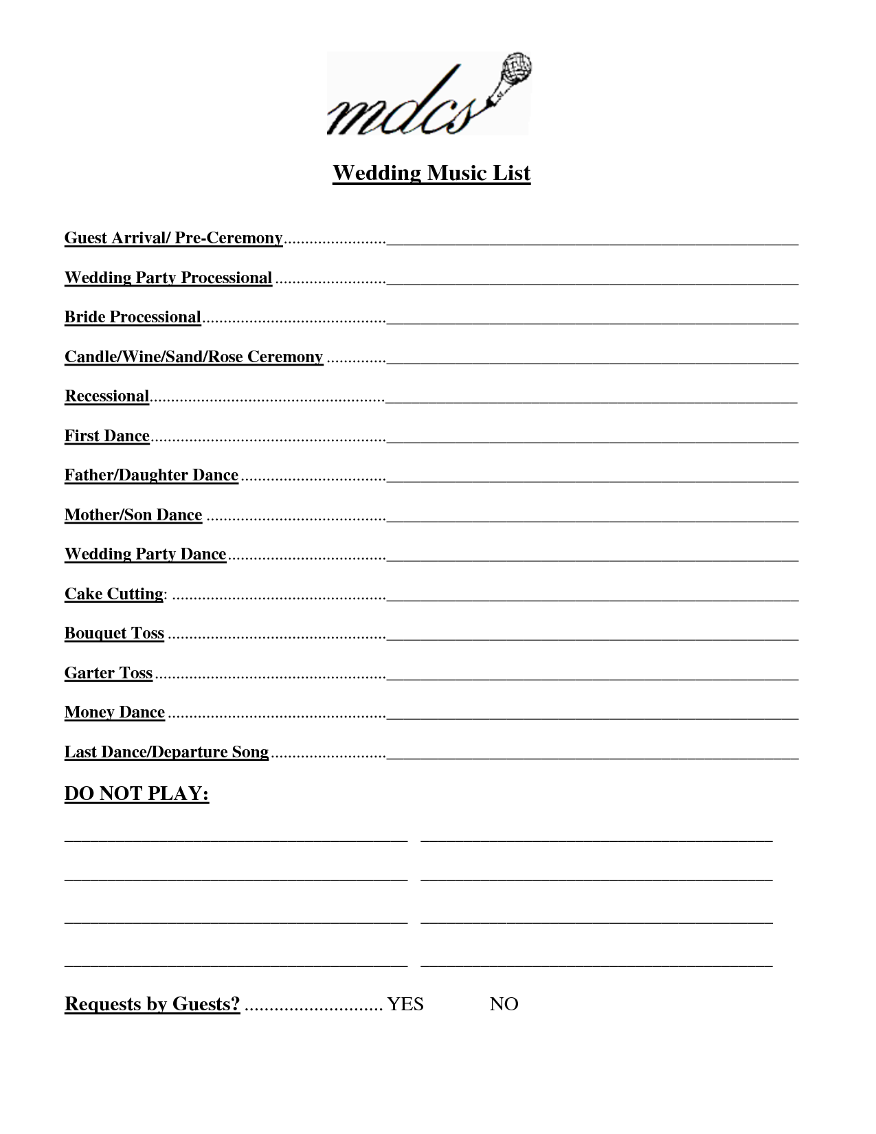 Wedding Party List Template Free FosterHaley Wedding Music List Wedding Party List Template Free FosterHaley Wedding Music List